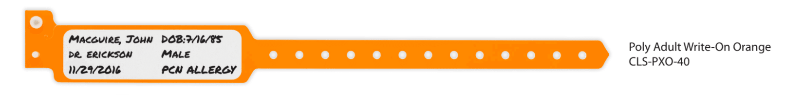 Krankenhaus-Armbänder