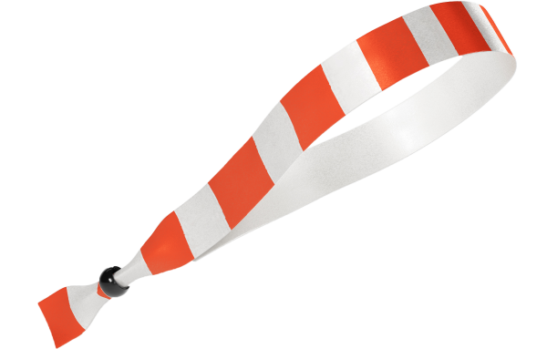 Stoff orange-weiß gestreift