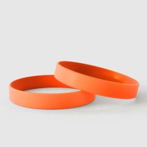 Einfarbige orangefarbene Silikonarmbänder